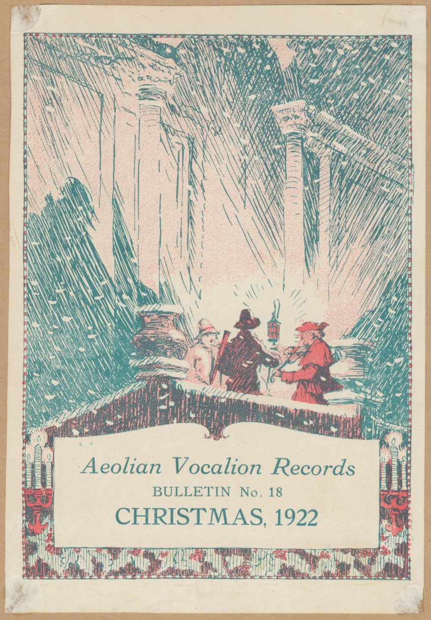 Vocalion Records Bulletin, joulu, 1922 tekijältä Wilfred Fryer, Curtis Advertising Agency