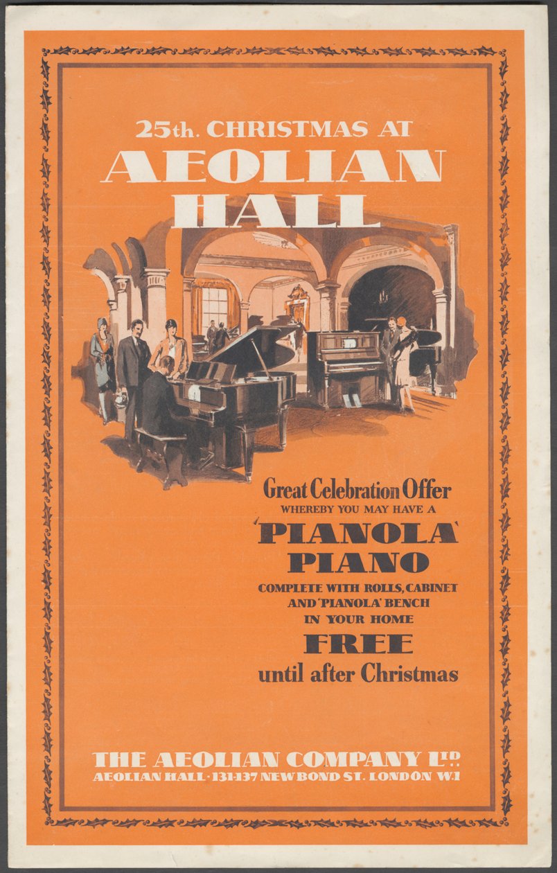 Aeolian Company Pianolas, 1920-luku tekijältä Wilfred Fryer