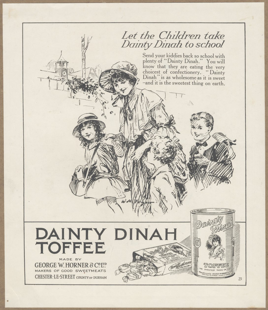 Tyylikäs Dinah Toffee, n. 1920 tekijältä Wilfred Fryer