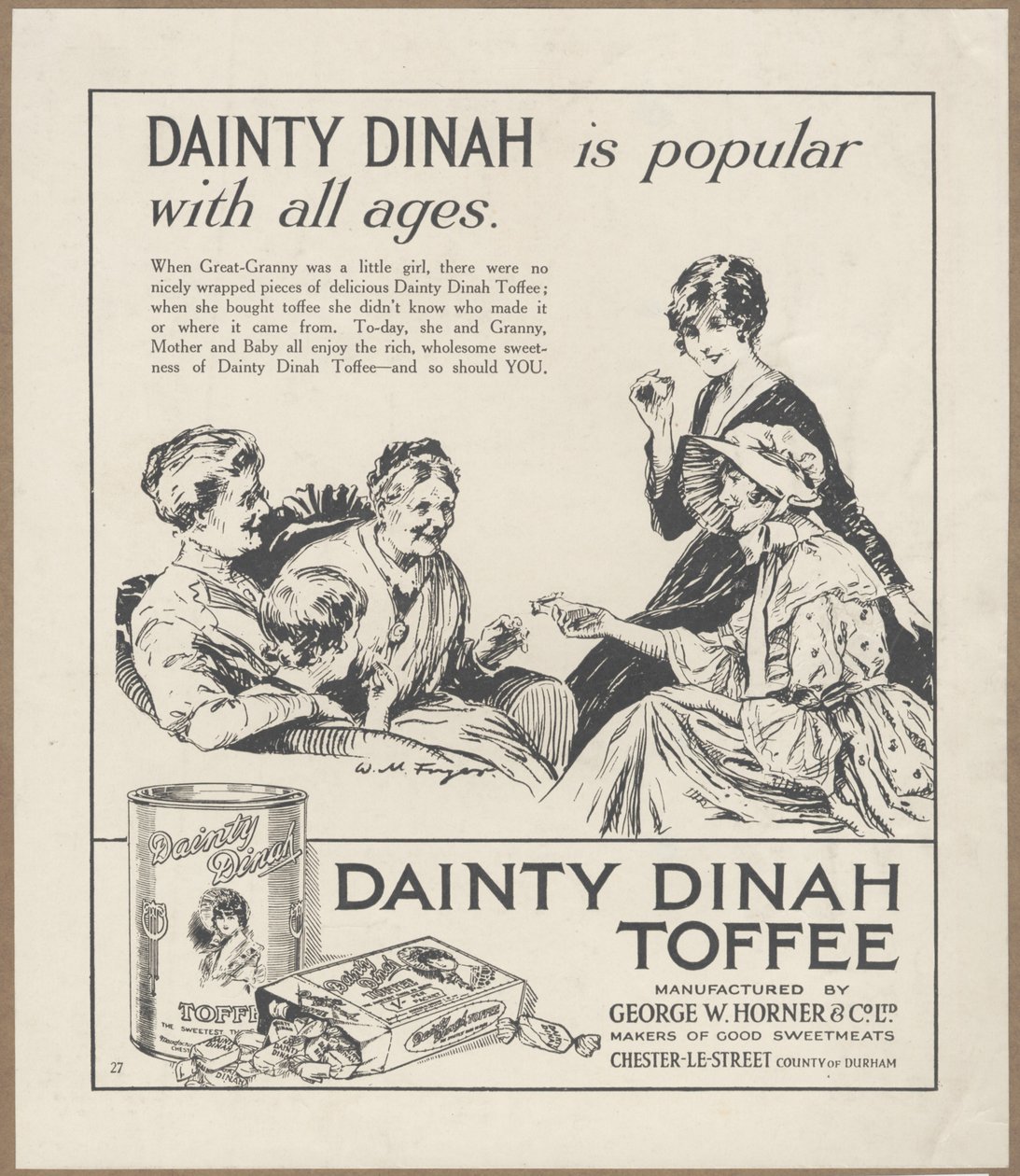 Tyylikäs Dinah Toffee, n. 1920 tekijältä Wilfred Fryer