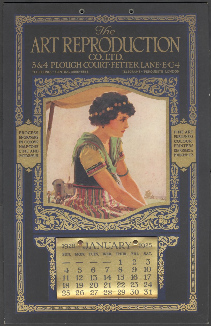 The Art Reproduction Companyn kalenteri, 1925 tekijältä Wilfred Fryer