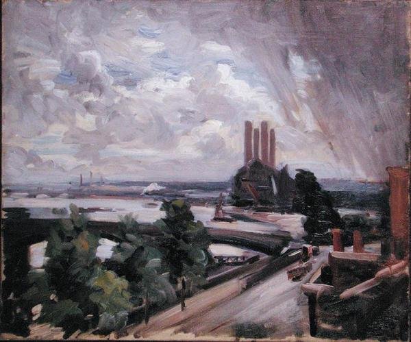 Battersea Bridge de Cheyne Walk, Chelsea (oli sobre tela) finlandès tekijältä Wilfred Gabriel de Glehn