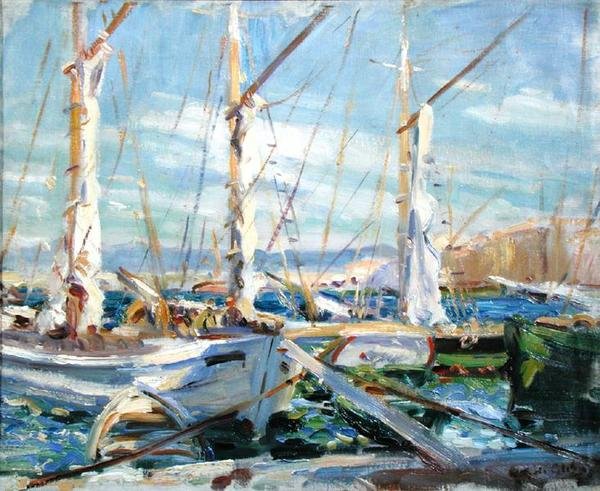 St. Tropez (öljy kankaalle) tekijältä Wilfred Gabriel de Glehn