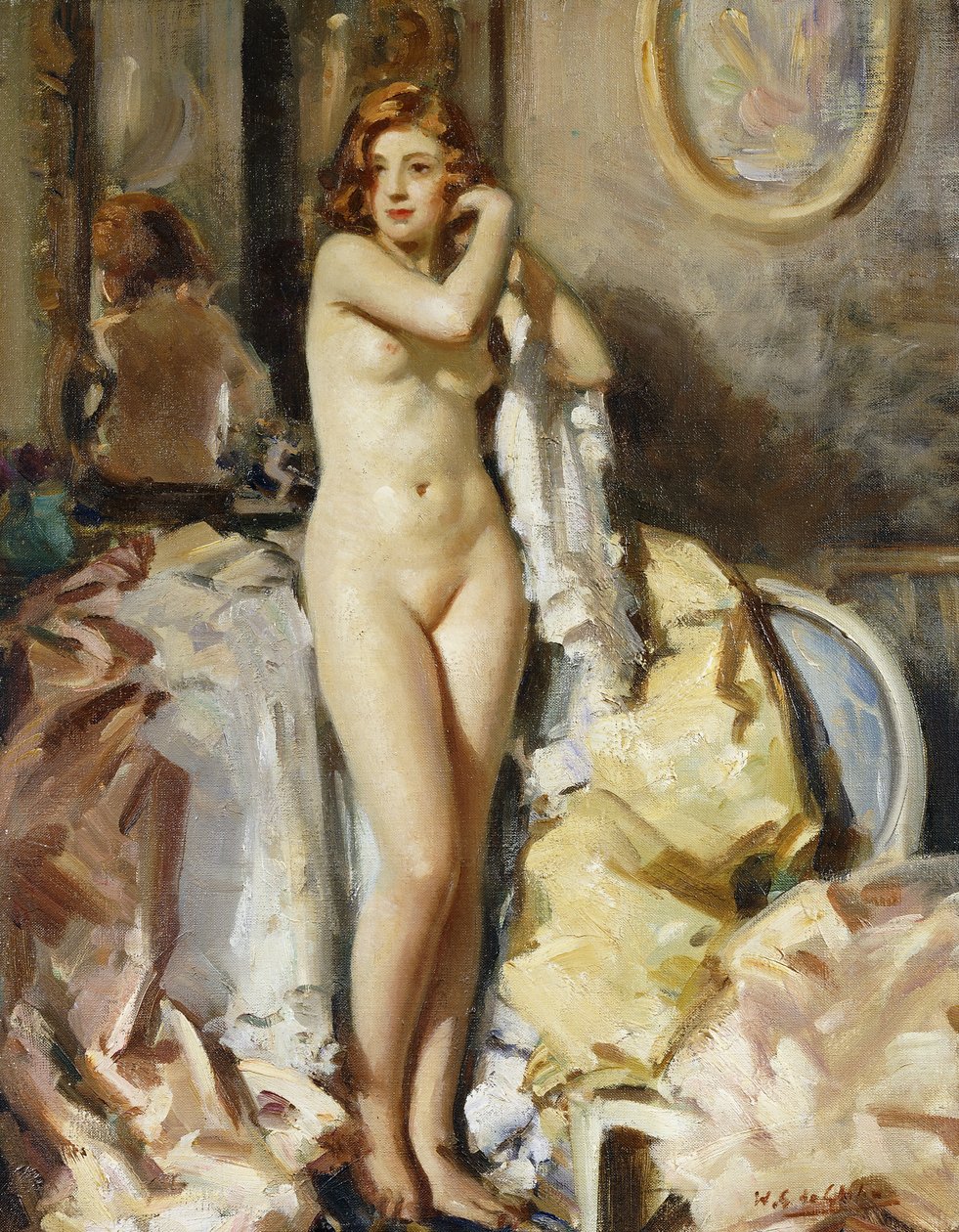 Seisoen peilin edessä, punapää tekijältä Wilfred Gabriel de Glehn