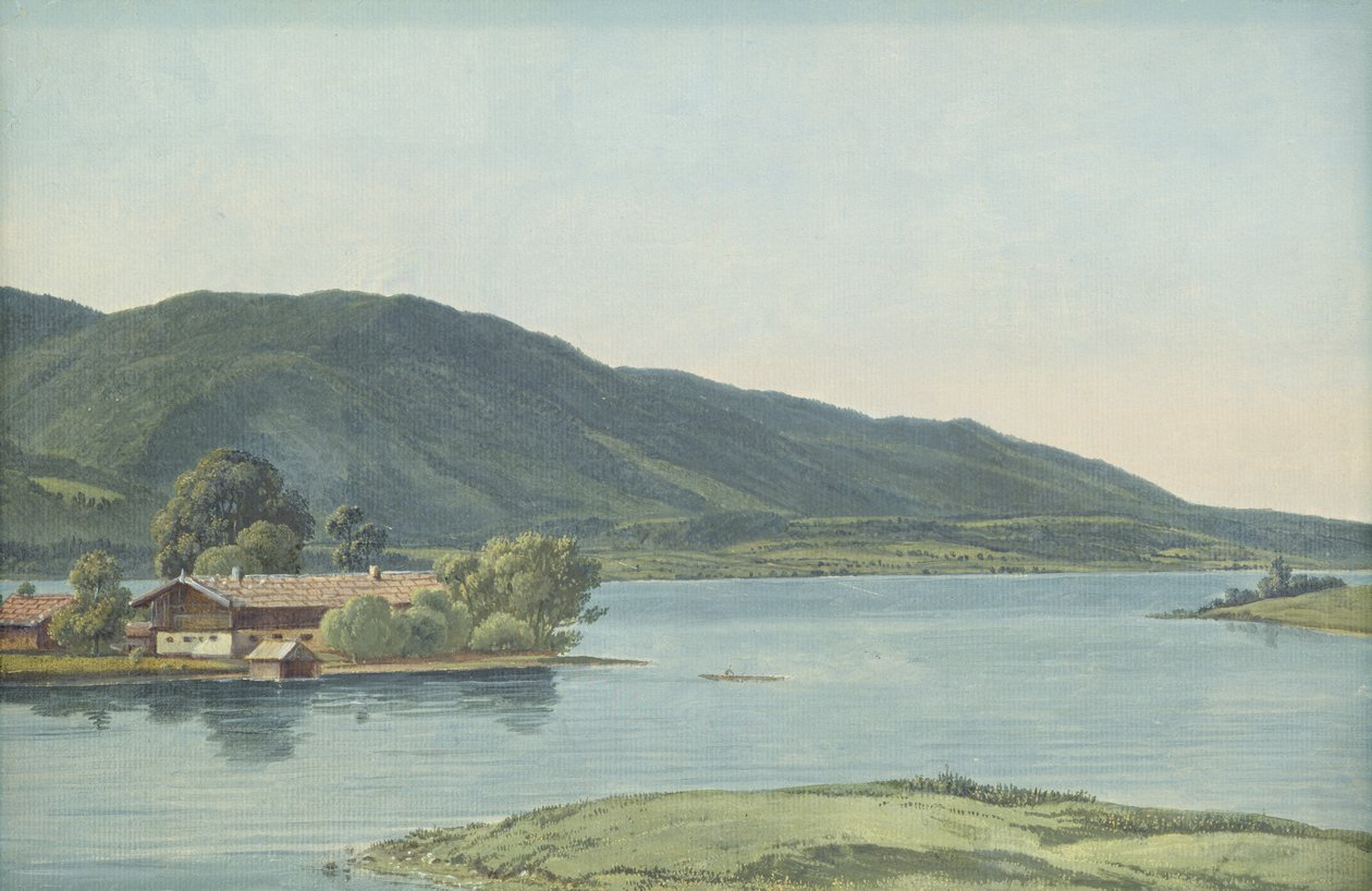 Tegernsee (öljy paperille asetettu pahviin) tekijältä Wilhelm Alexander Kobell