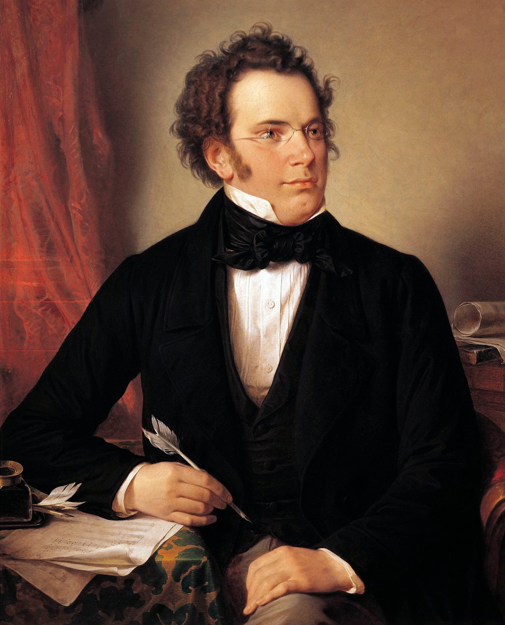 Franz Schubert öljy kankaalle tekijältä Wilhelm August Rieder