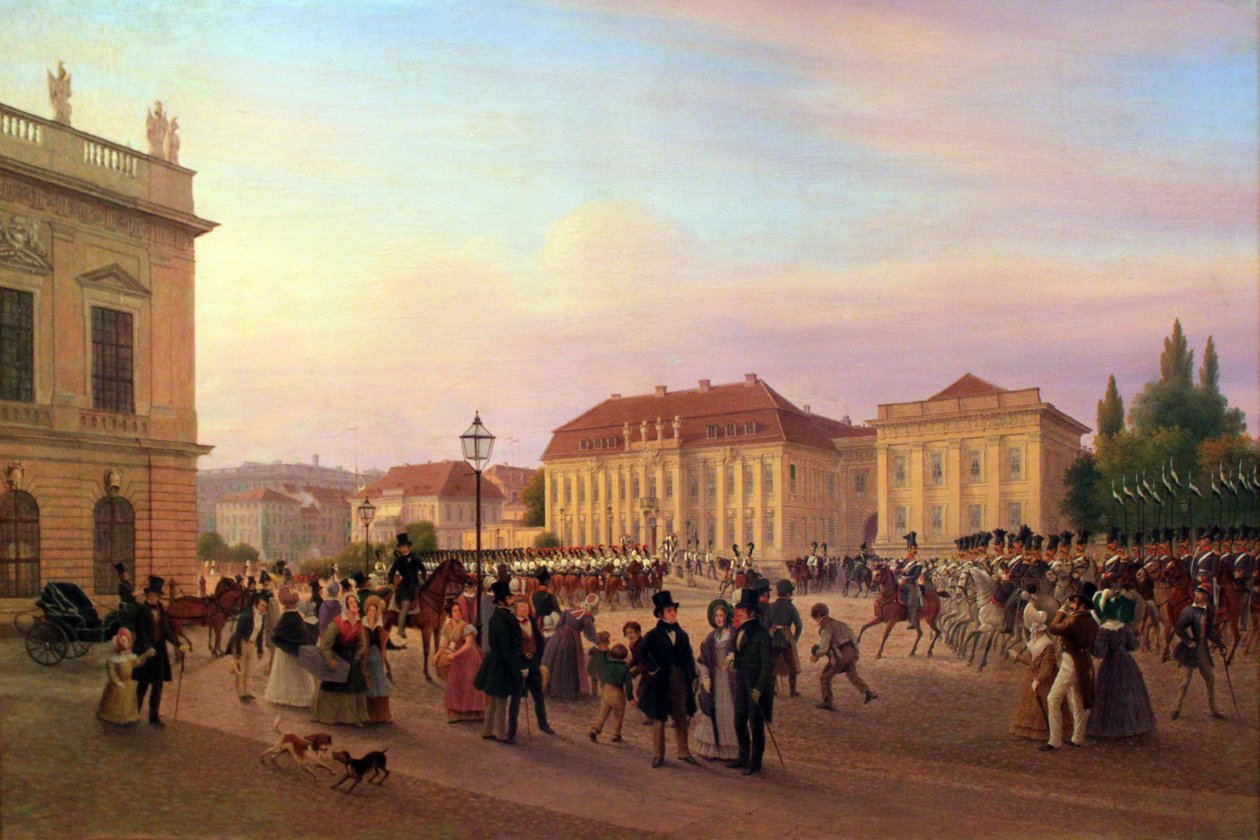paraati kuninkaallisen palatsin edessä tekijältä Wilhelm Brücke