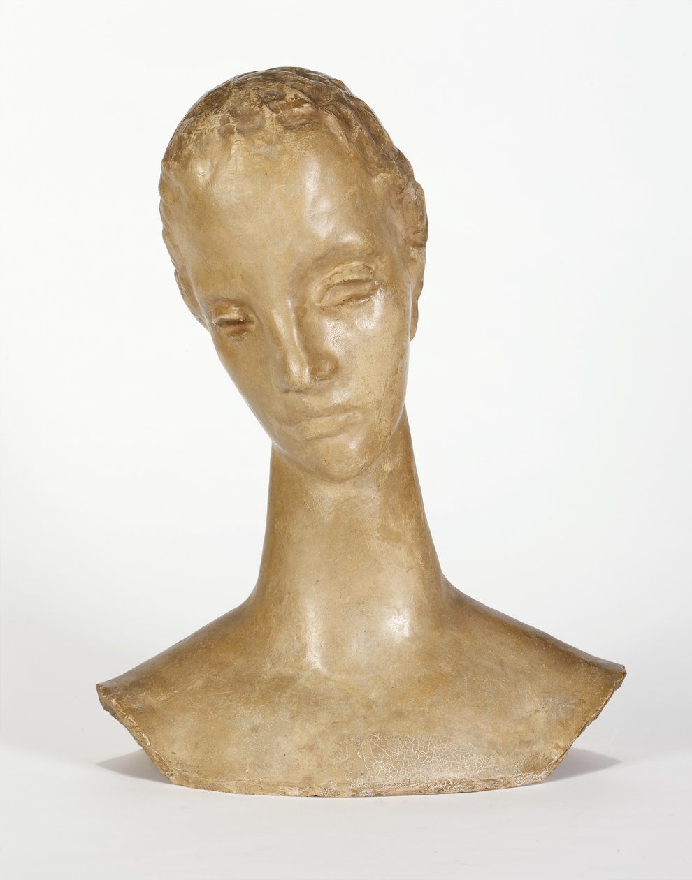 Mietteliäs naisen rintakuva, 1913-14 (käsitelty kivi) tekijältä Wilhelm Lehmbruck