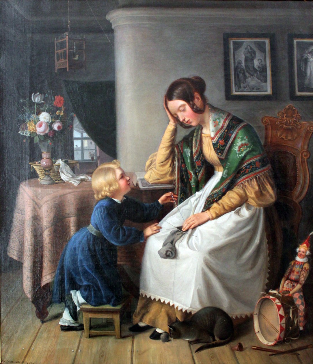 Die eingeschlafene Strickerin tekijältä Wilhelm Schumann