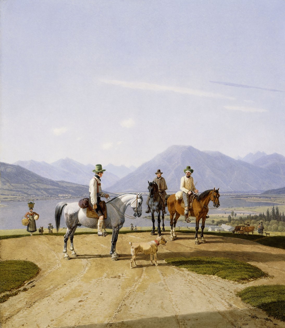 Riders at Tegernsee, 1838 tekijältä Wilhelm Alexander Kobell