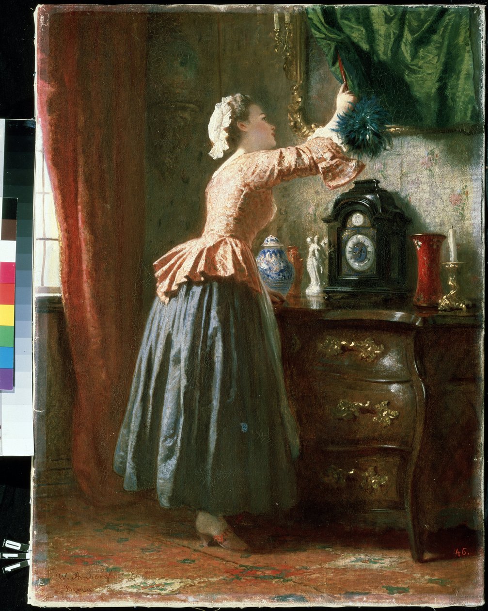 ""La femme de chambre"" (piika) Peinture de Wilhelm August Amberg (1822-1899) Mikhail Kroshitsky Art Museum, Sevastopol (Sebastopol) Ukraina tekijältä Wilhelm Amberg