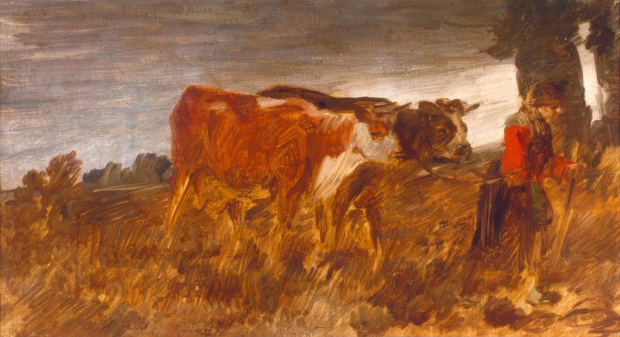 Maanviljelijän vaimo lehmien kanssa tekijältä Wilhelm Busch