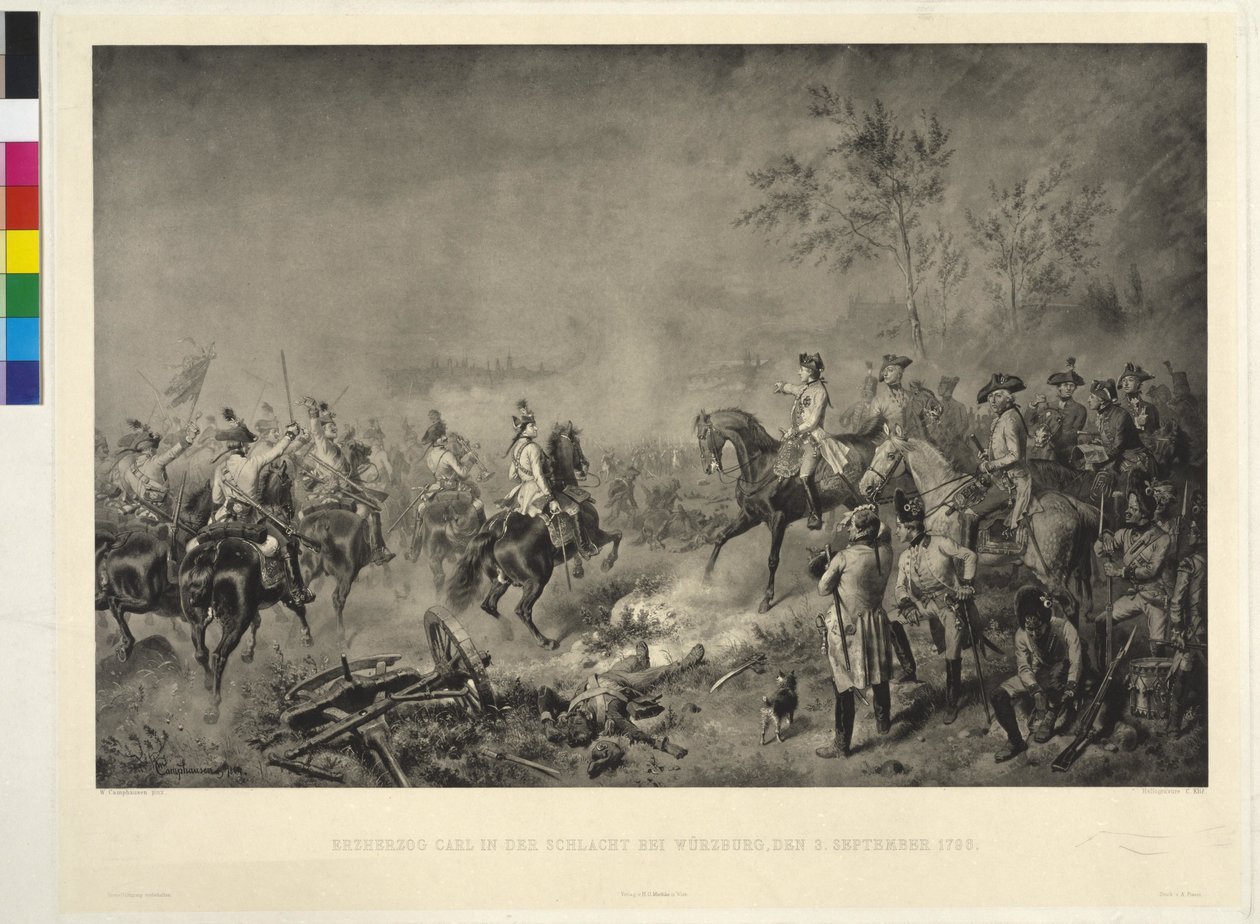 Arkkiherttua Karl Würzburgin taistelussa tekijältä Wilhelm Camphausen