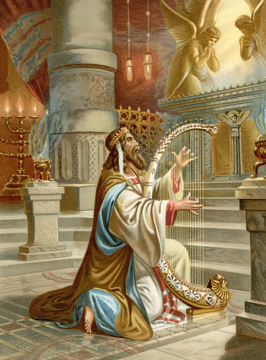 Daavid psalmista (väri litho) tekijältä Wilhelm Ebbinghaus
