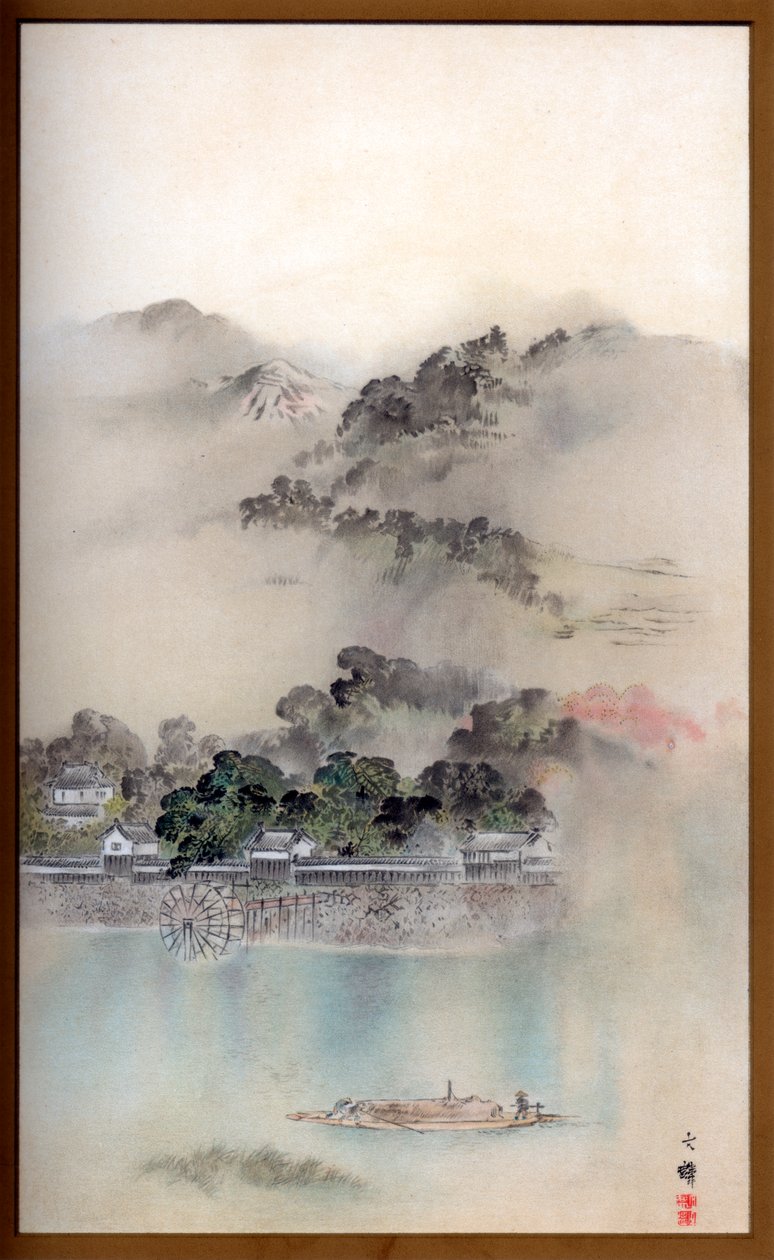 Kevätaamu Yodo-joella, n. 1870 1886. tekijältä Wilhelm Greve