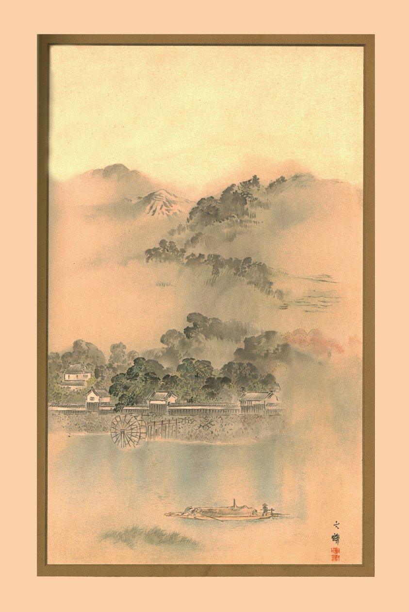 Kevätaamu Yodo-joella, c1870, 1886 tekijältä Wilhelm Greve