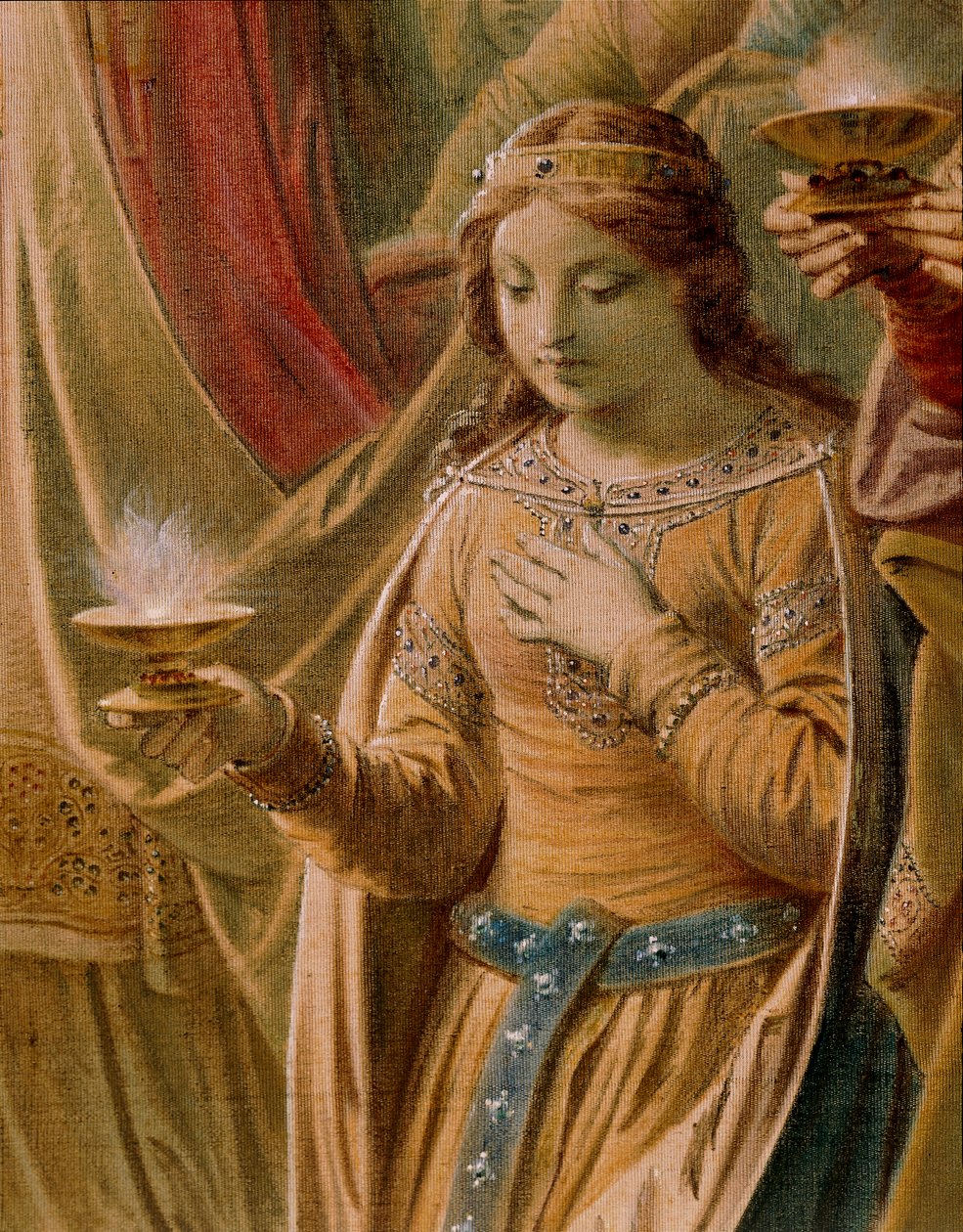 Graalin ihme, Lohengrin-saaga, Salon (öljy kankaalle) (yksityiskohta 419256) tekijältä Wilhelm Hauschild