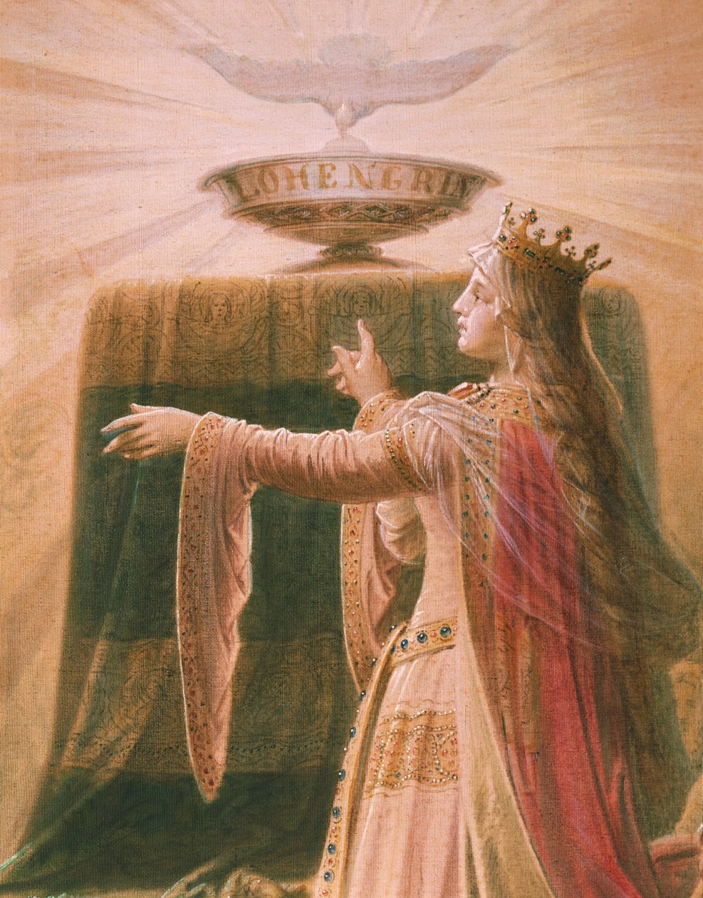 Graalin ihme, Lohengrin-saaga, Salon (öljy kankaalle) (yksityiskohta 419256) tekijältä Wilhelm Hauschild