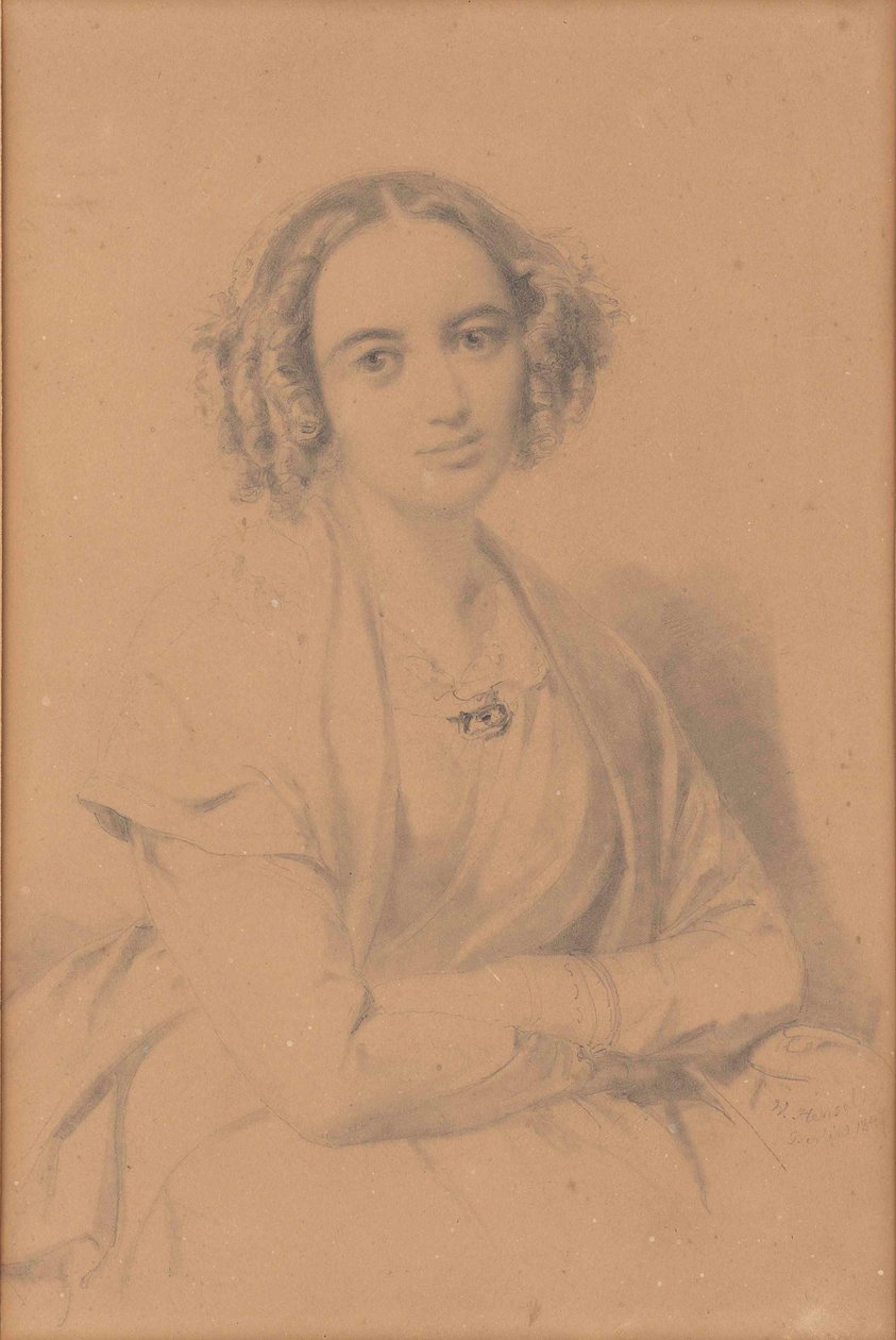 Säveltäjä Fanny Henselin muotokuva, os. Mendelssohn 1805-1847, 1847. tekijältä Wilhelm Hensel