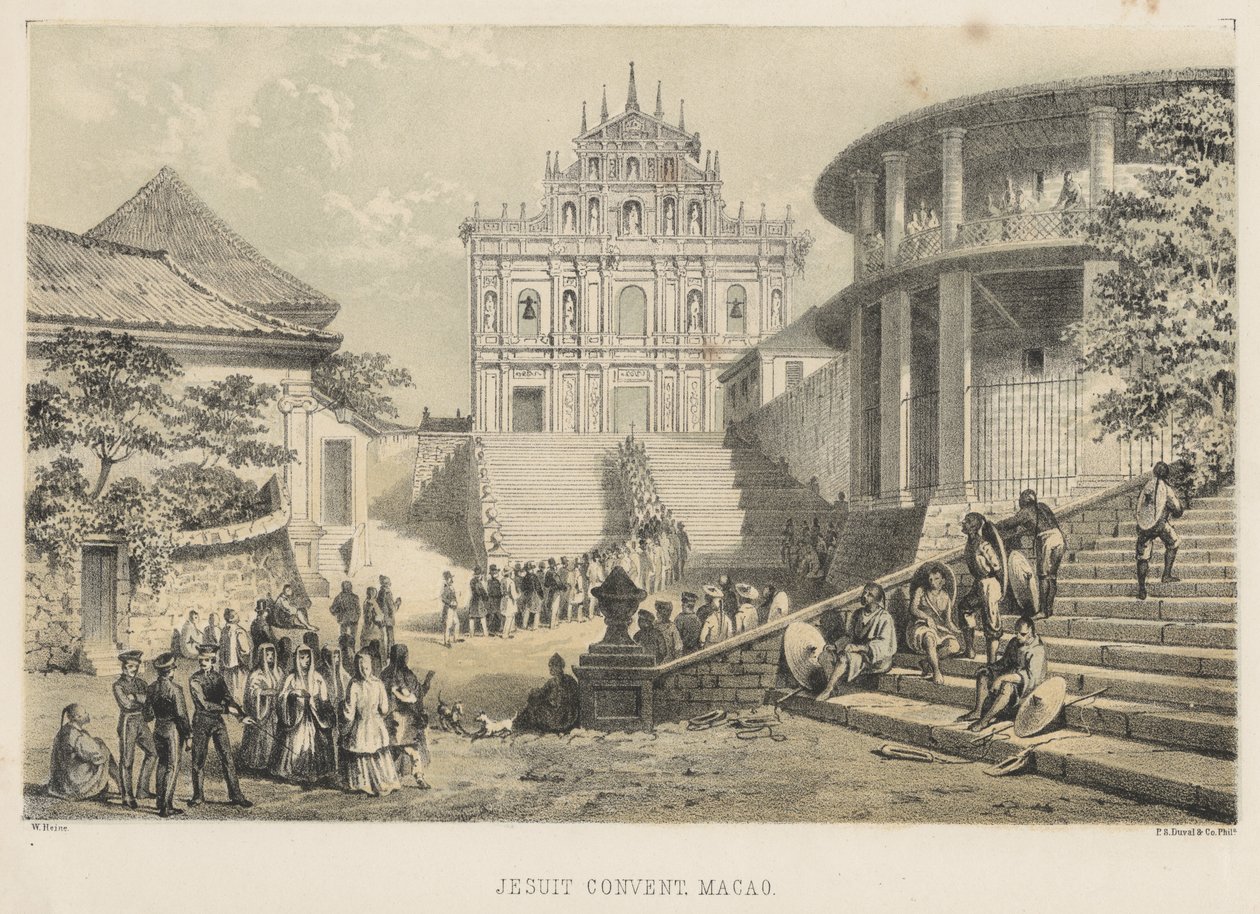 Jesuiittaluostari, Macao, 1855 tekijältä Wilhelm Joseph Heine