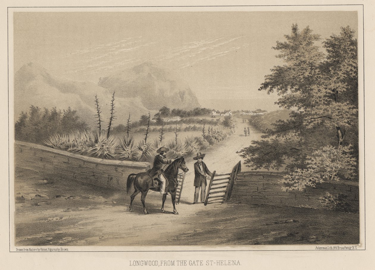 Longwood, Portista, St. Helena, 1855 tekijältä Wilhelm Joseph Heine
