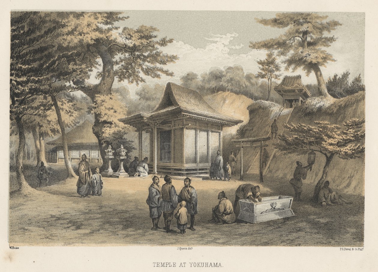 Yokuhaman temppeli, 1855 tekijältä Wilhelm Joseph Heine