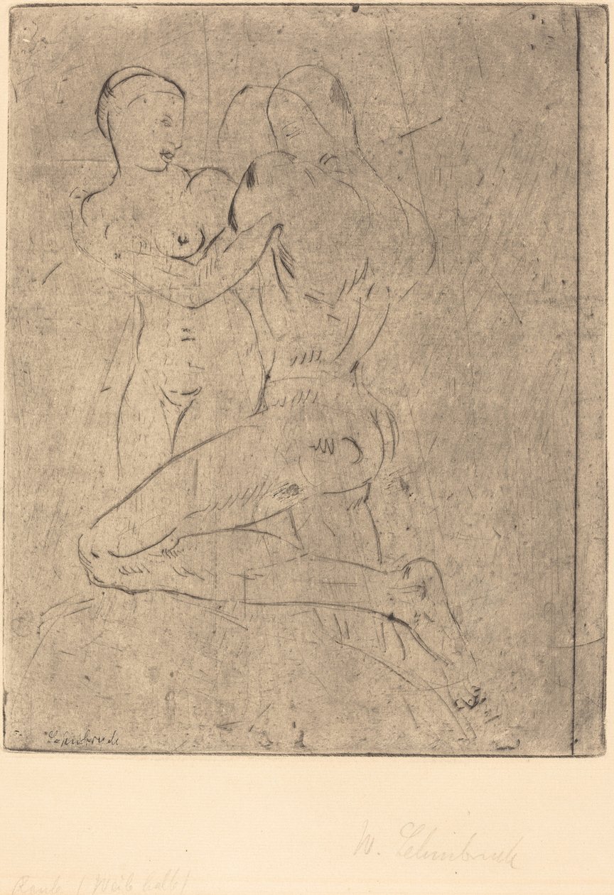 Raiskaus II (ryöstö II, nainen puolikas) tekijältä Wilhelm Lehmbruck