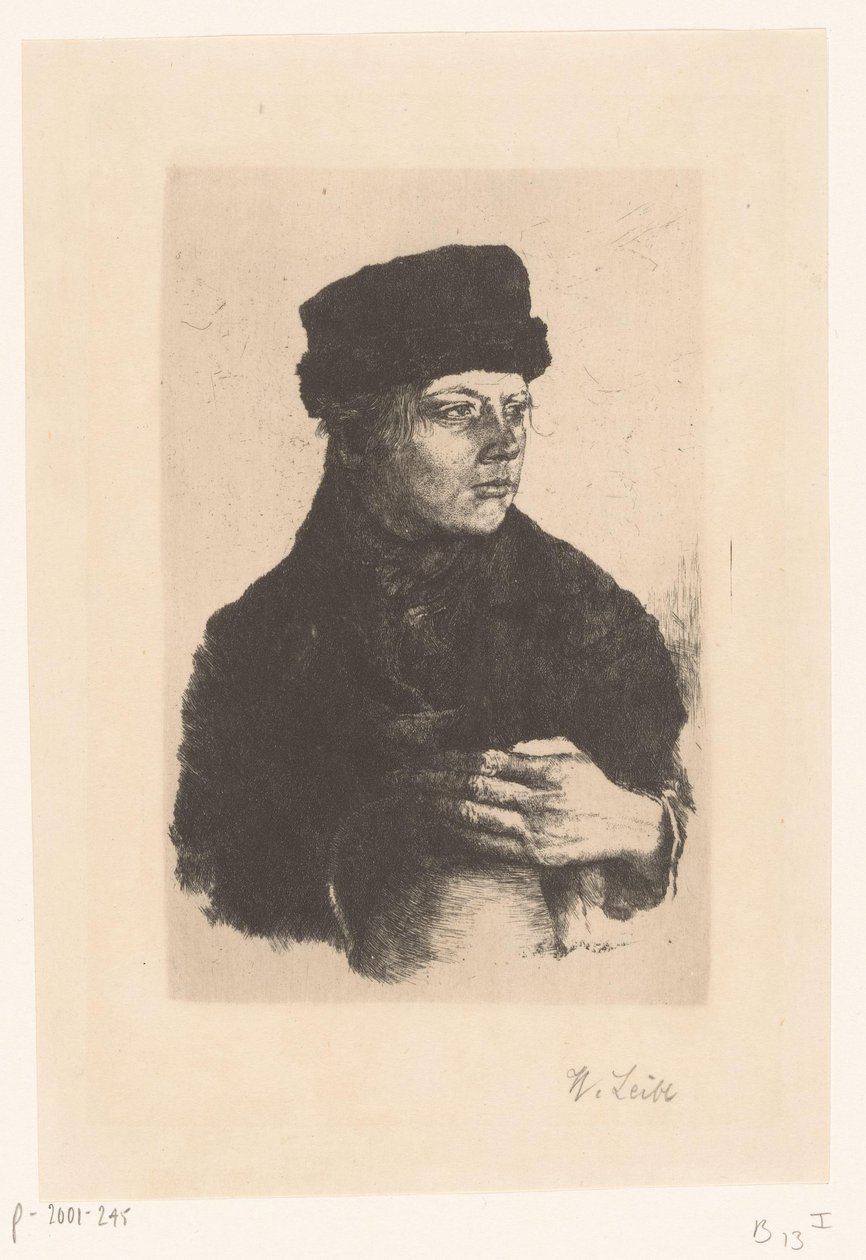 Maatilapoika kannulla tekijältä Wilhelm Maria Hubertus Leibl (signed by artist)