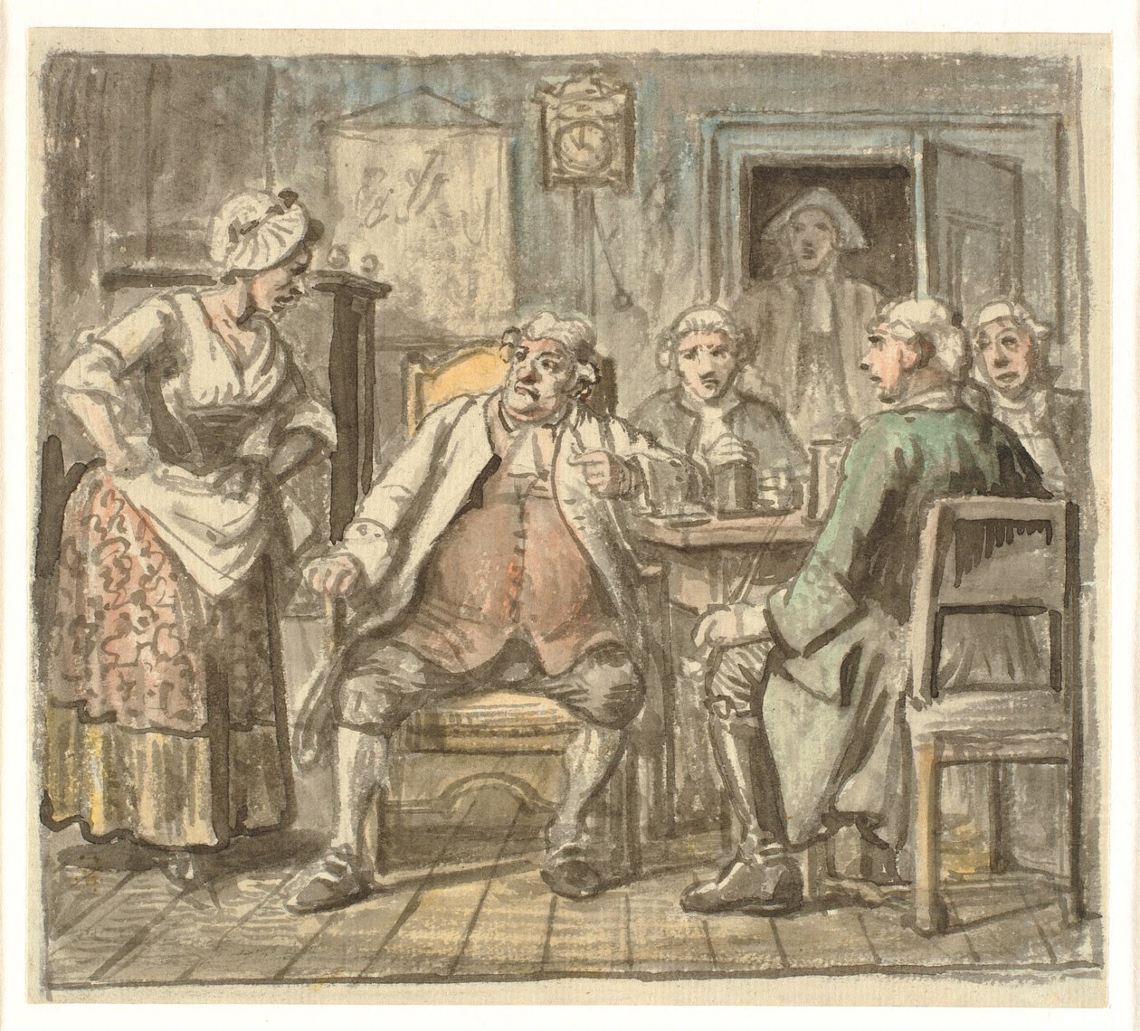 Collegium Politicum. Ludvig Holbergin teoksesta The Political Tinker, näytös I, kohtaus 2. tekijältä Wilhelm Marstrand