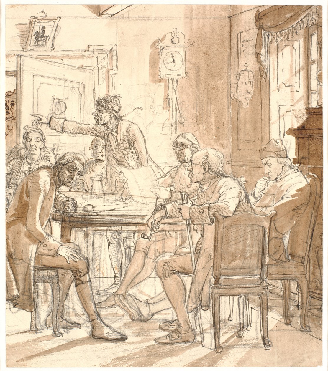 "Collegium Politicum". (Poliittinen syöttäjä) tekijältä Wilhelm Marstrand