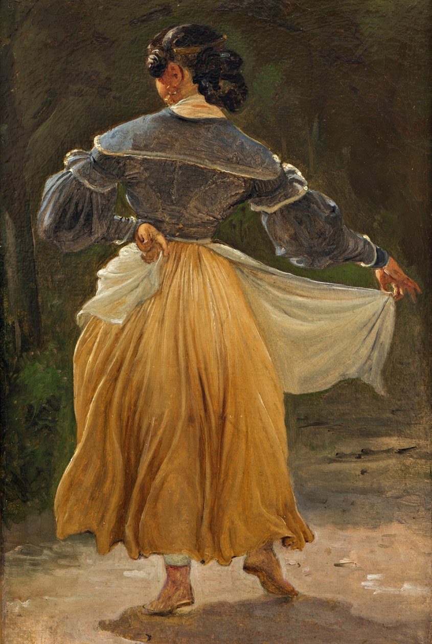 Tanssiva roomalaisnainen, ennen vuotta 1838 (öljy kortille) tekijältä Wilhelm Marstrand