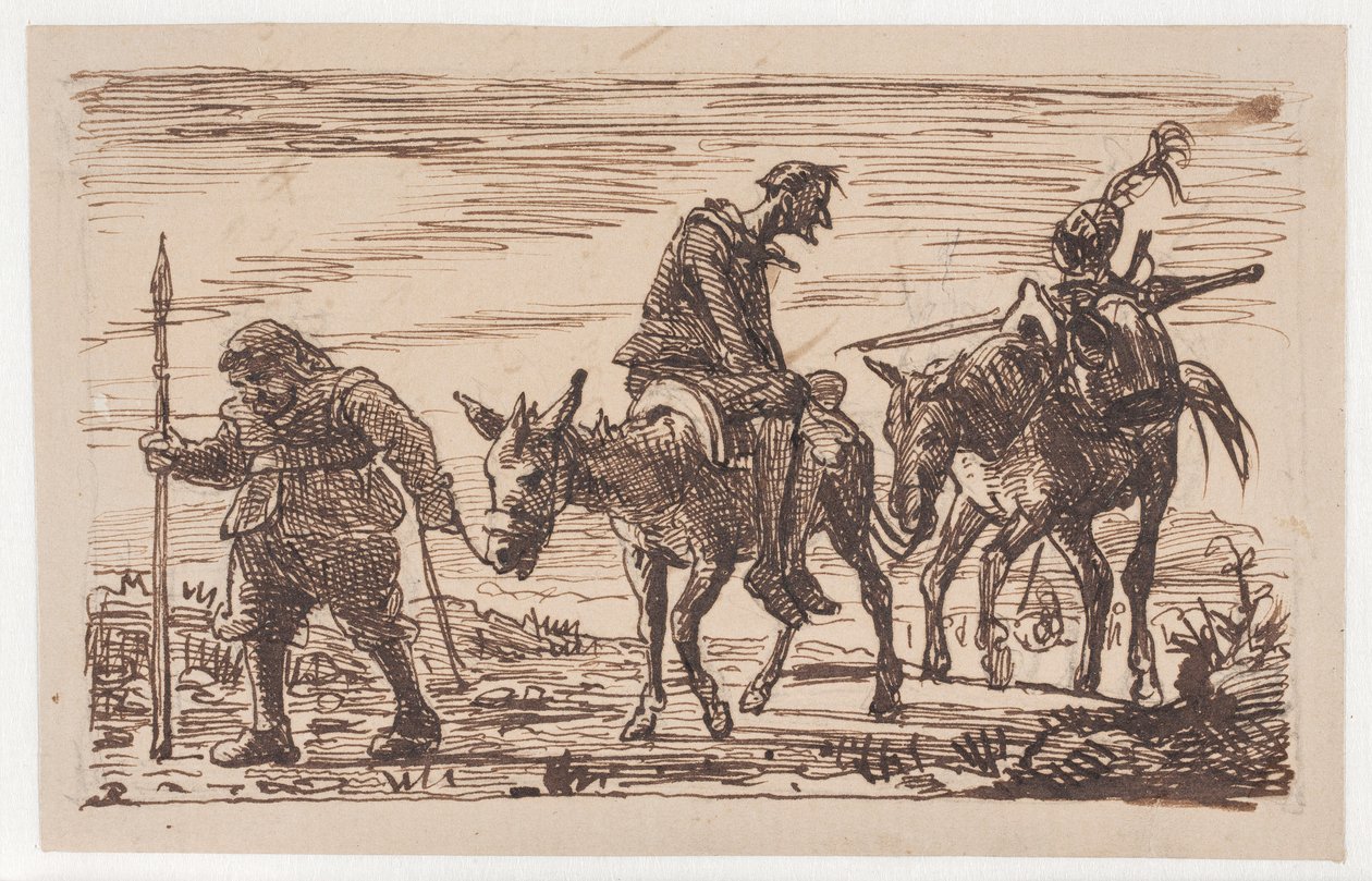 Hakattu Don Quijote viedään kotiin tekijältä Wilhelm Marstrand