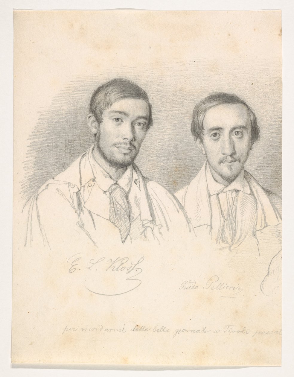 Taiteilijoiden E. F. Klossin ja G. Pellician kaksoismuotokuva tekijältä Wilhelm Marstrand