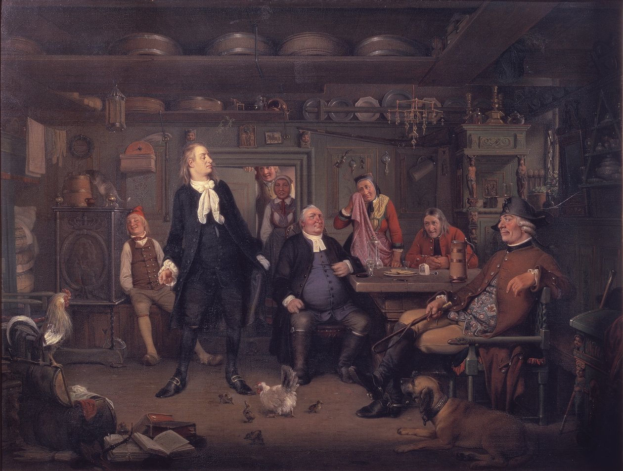 Ludvig Holbergin "Erasmus Montanus", näytös III, kohtaus 3 tekijältä Wilhelm Marstrand