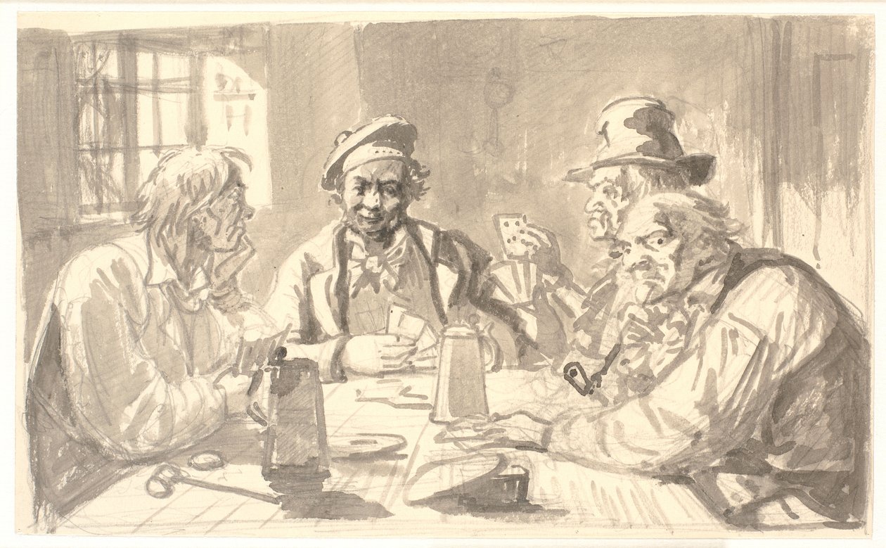 Korttipeli tavernan kellarissa tekijältä Wilhelm Marstrand
