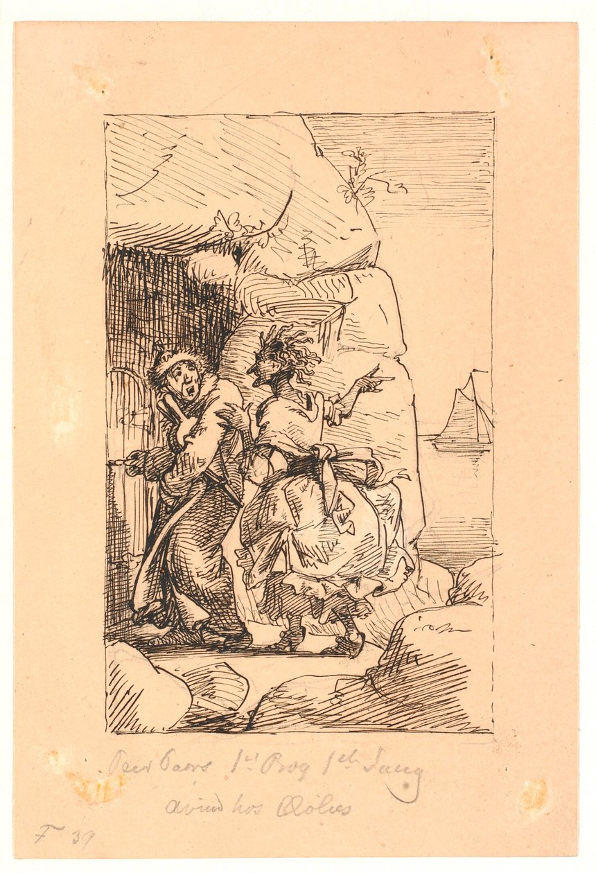 "Per Paarin 1. kirja 1. laulu. Envy at Æolus tekijältä Wilhelm Marstrand