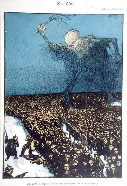 "Köyhyys", sosialistista kannattavaa karikatyyriä, joka arvostelee Saksan toisen imperiumin politiikkaa (1870-1914) tekijältä Wilhelm Schulz