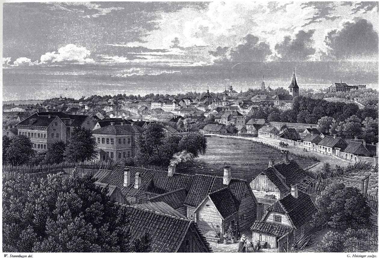 Näkymä Dorpatista, c. 1850 tekijältä Wilhelm Siegfried Stavenhagen