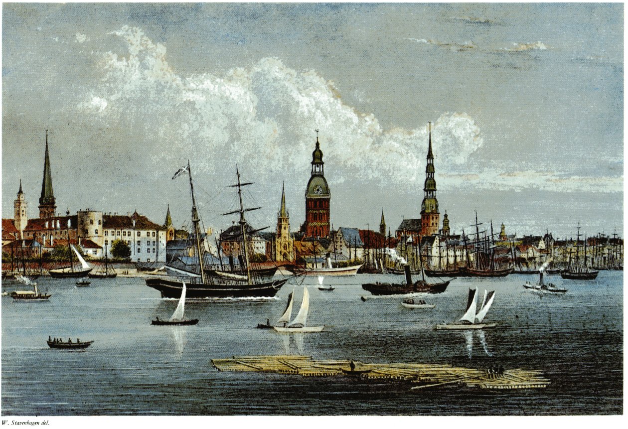 Näkymä Riikaan, noin 1855 tekijältä Wilhelm Siegfried Stavenhagen