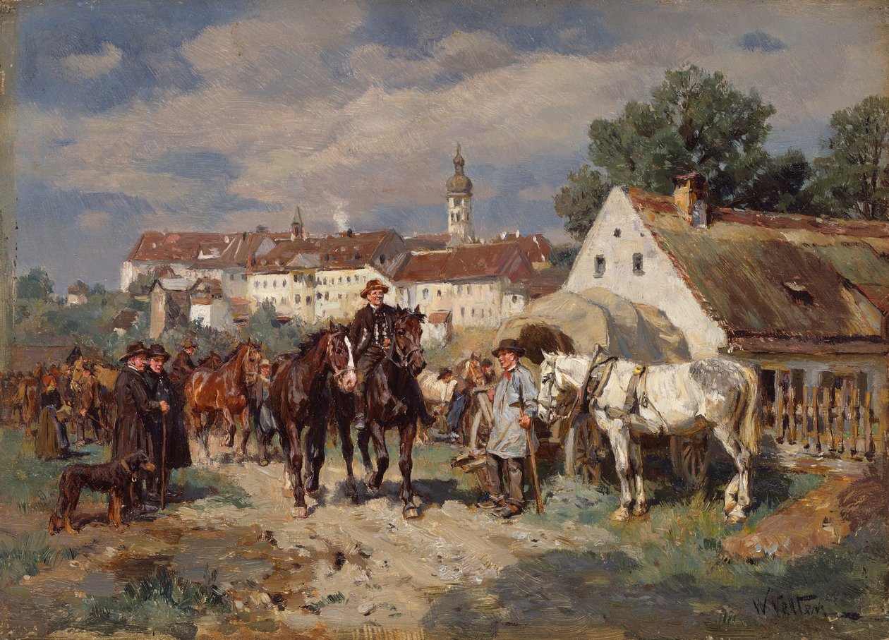 Hevosmessut (öljy kankaalle) tekijältä Wilhelm Velten