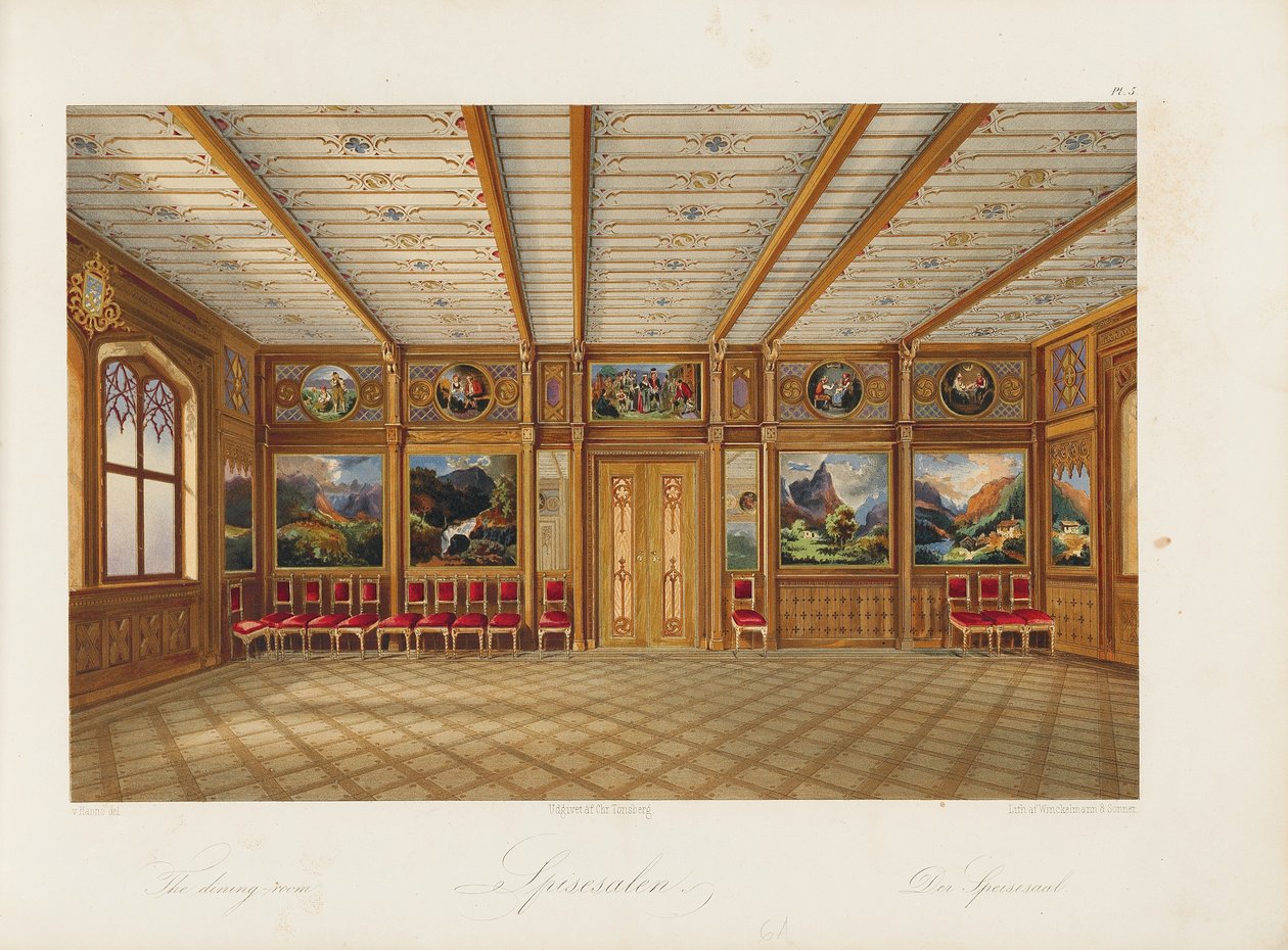 Oscarshal-ruokasali, 1852 tekijältä Wilhelm von Hanno