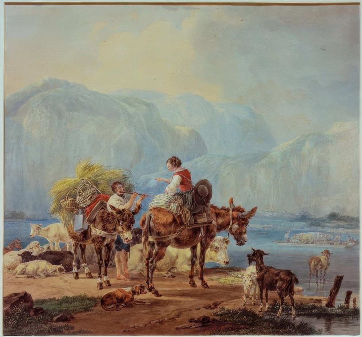 Paimenia vuoristojärvellä tekijältä Wilhelm von Kobell