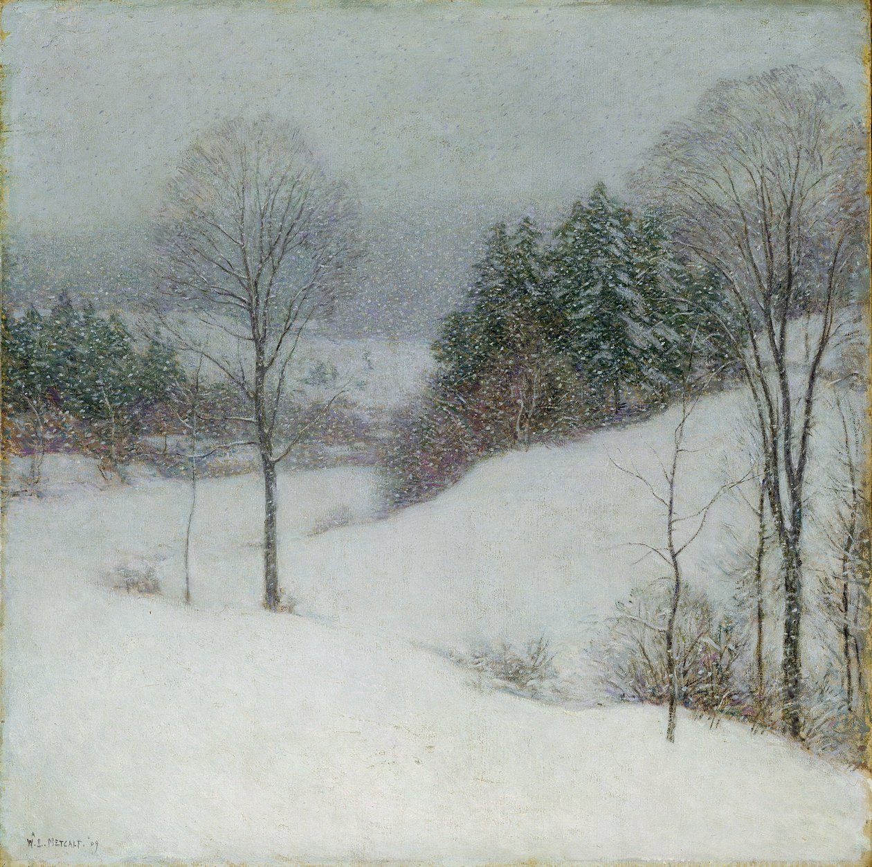 Huonekalut ja erilaiset esineet 1100- ja 1300-luvuilta tekijältä Willard Leroy Metcalf