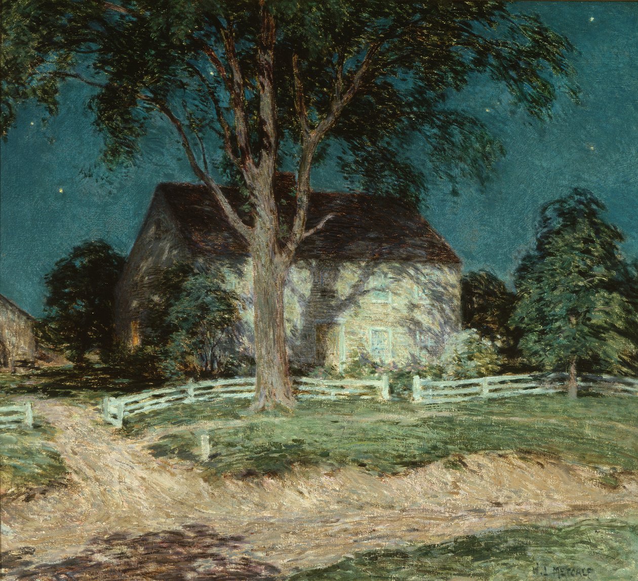 Old Homestead Connecticut, n.1914 (öljy kankaalle). tekijältä Willard Leroy Metcalf