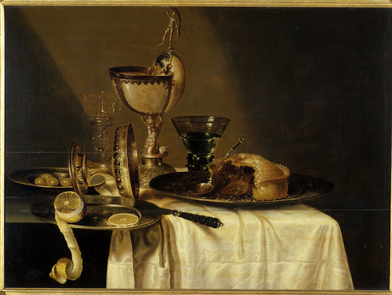 Asetelma Nautilus Gobletin kanssa, 1642 tekijältä Willem Claesz. Heda
