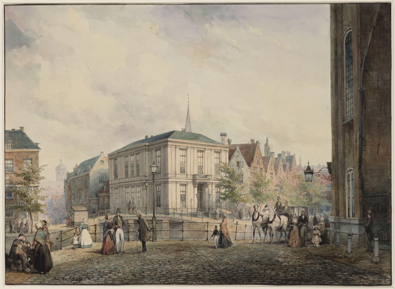 Spui. Tekening. Afmetingen onbekend. Amsterdam, Stadsarchief Amsterdam, collectionie tekeningen en prenten tekijältä Willem Hekking