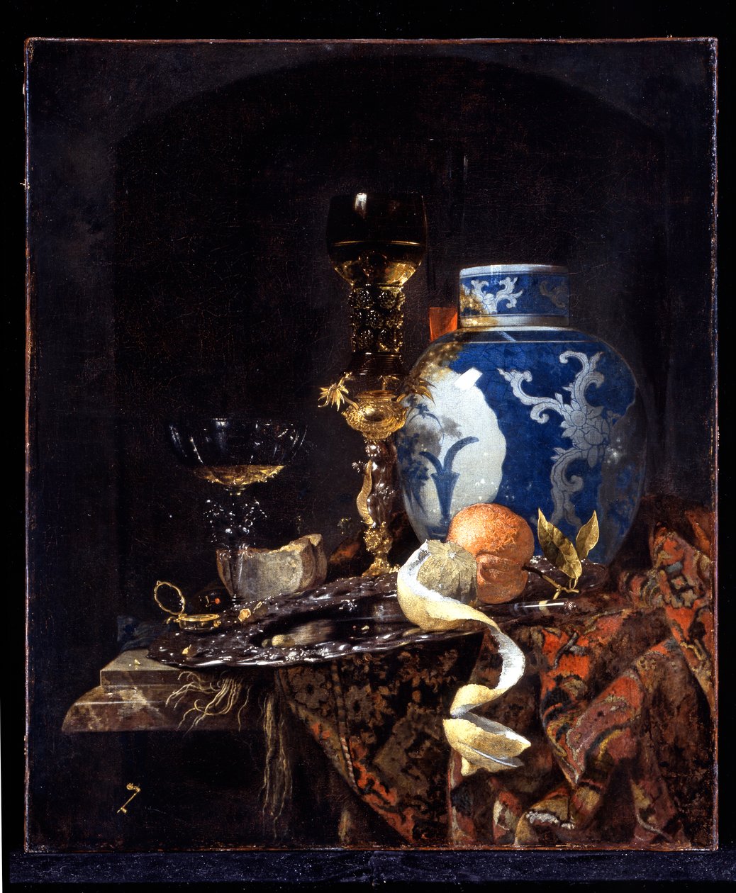 Still-Life myöhäisen Mingin inkivääripurkin kanssa tekijältä Willem Kalf