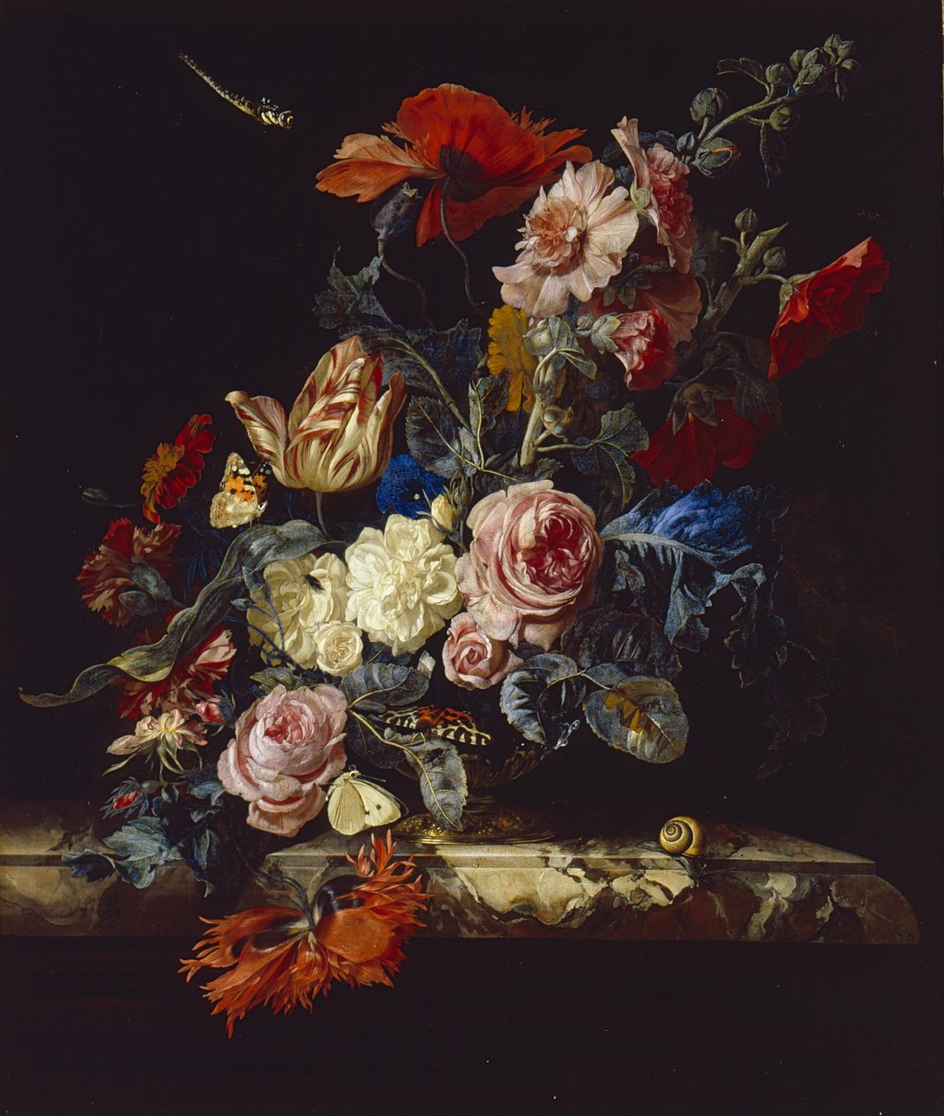 Maljakko kukkia, 1663 tekijältä Willem van Aelst