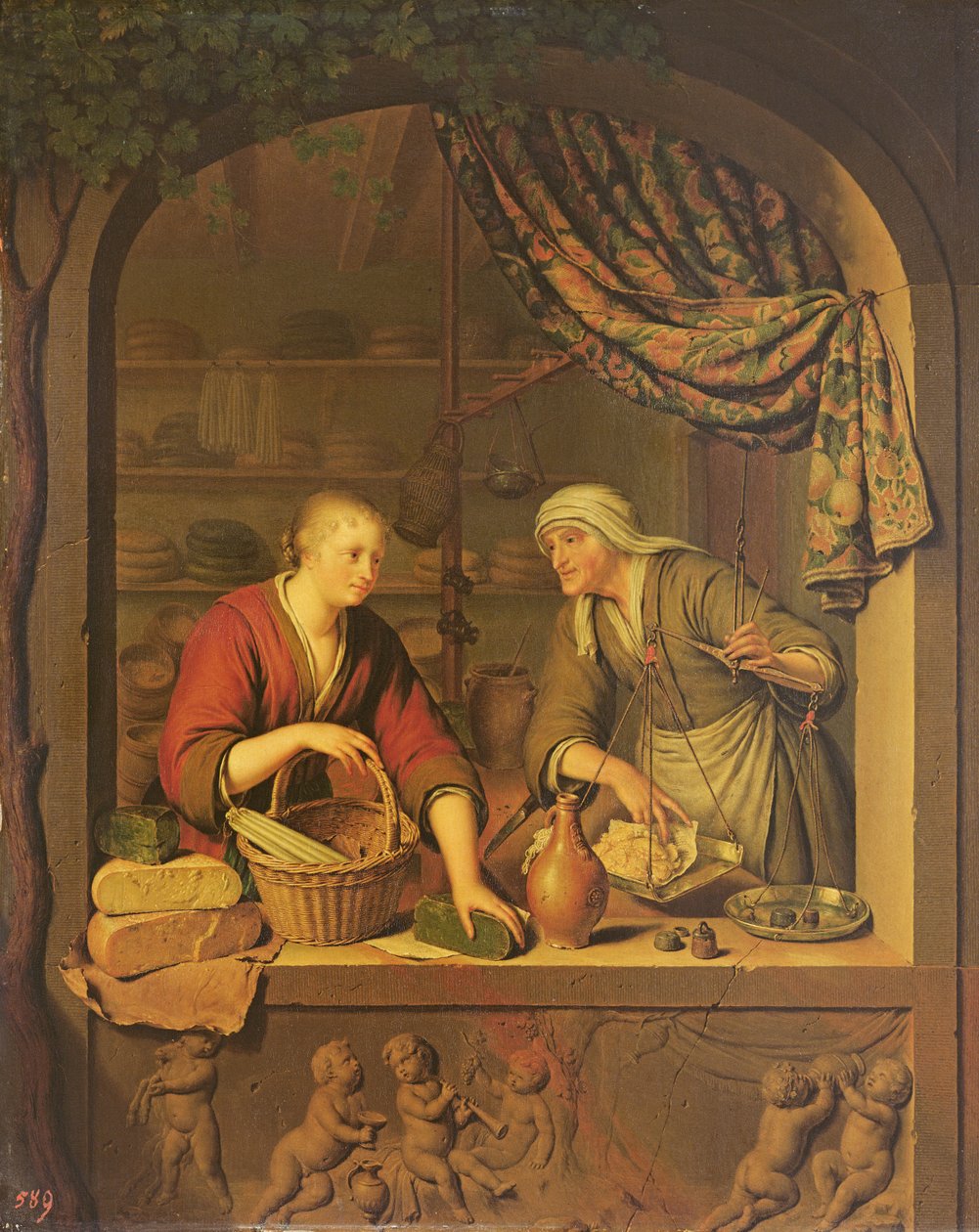 Kauppa, 1705 tekijältä Willem Van Mieris