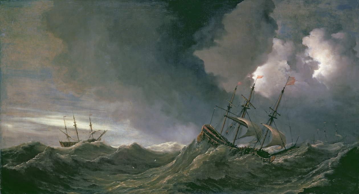 Myrsky merellä tekijältä Willem van de Velde the Younger